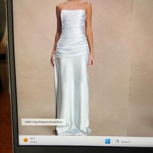 Meshki- Sarah Strapless Maxi Dress with waist tie- ICE BLUE - never worn